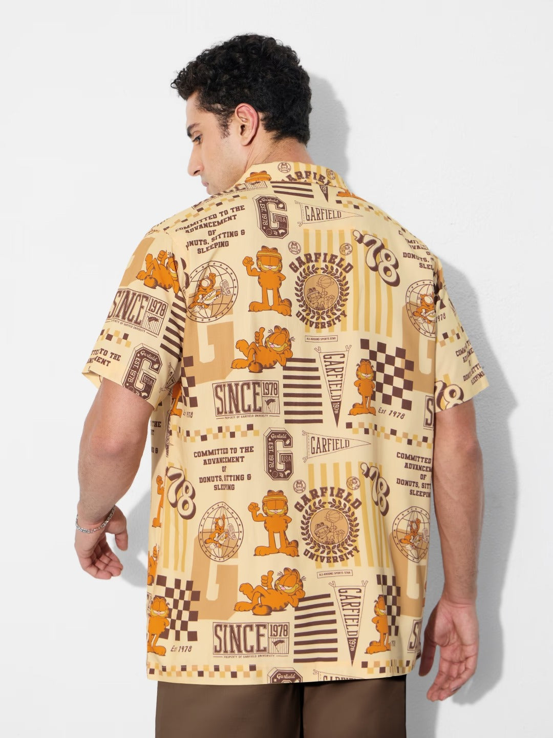 Shonics Men's Cartoon Graphic Printed Oversized Cuban Collar Half Sleeve Shirt – Premium Casual Summer Resort Shirt